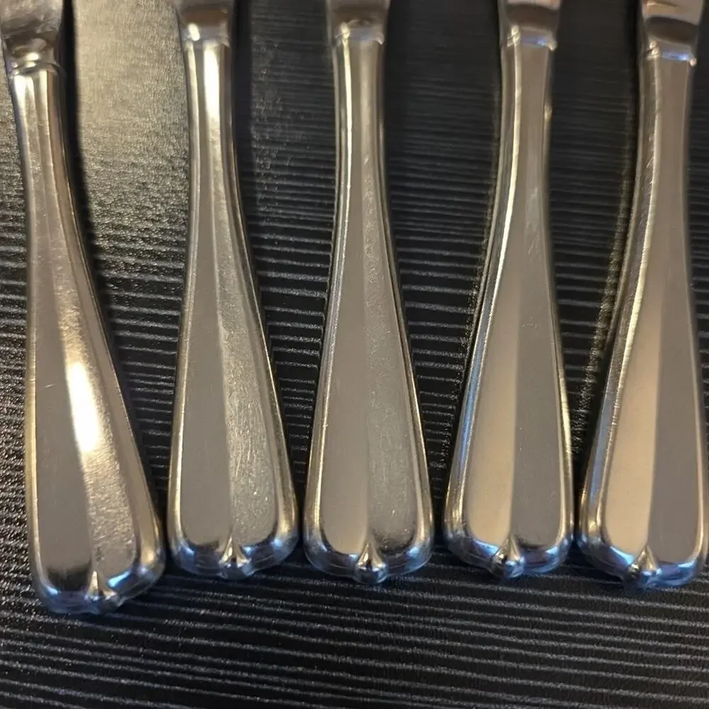 Vintage Oneida Silver Gala Impulse Hollow Knife Modern Set Of 5 1997-2001
